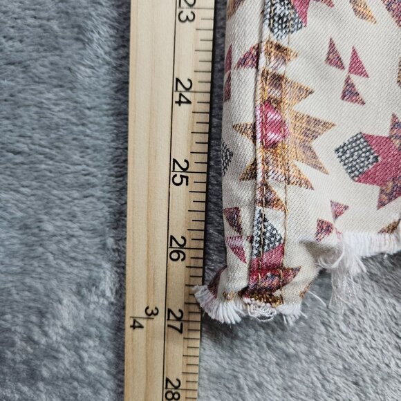 We the Free People Jeans Womens 25 Wild Child Aztec Print Skinny Boho Raw Hems - Picture 14 of 14